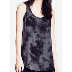 Eilieen Fisher Crystalline Silk Shibori Tank Top Womens Small Sheer panel at top
